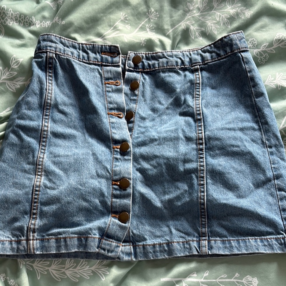 Blue A-Line Mini Skirt for Casual Occasions